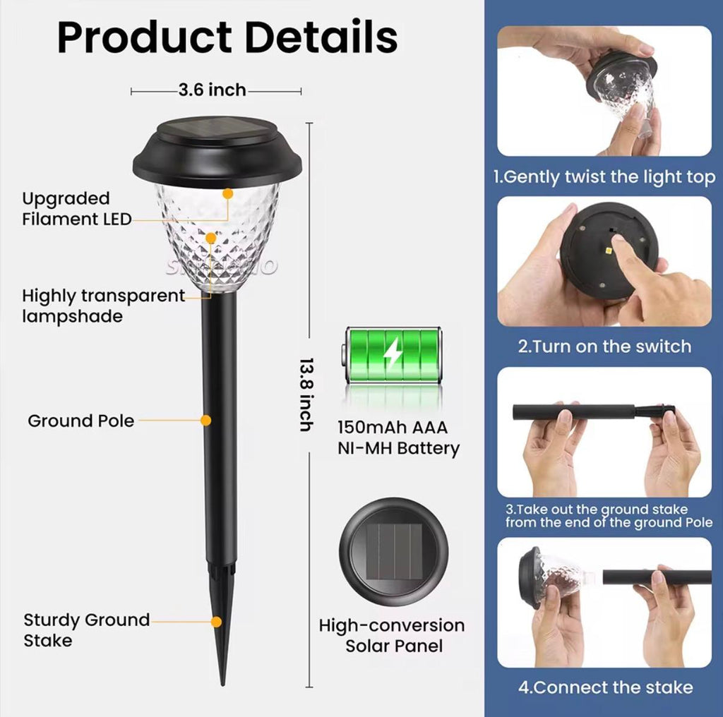 Tredax 4 stuks - solar tuinlamp